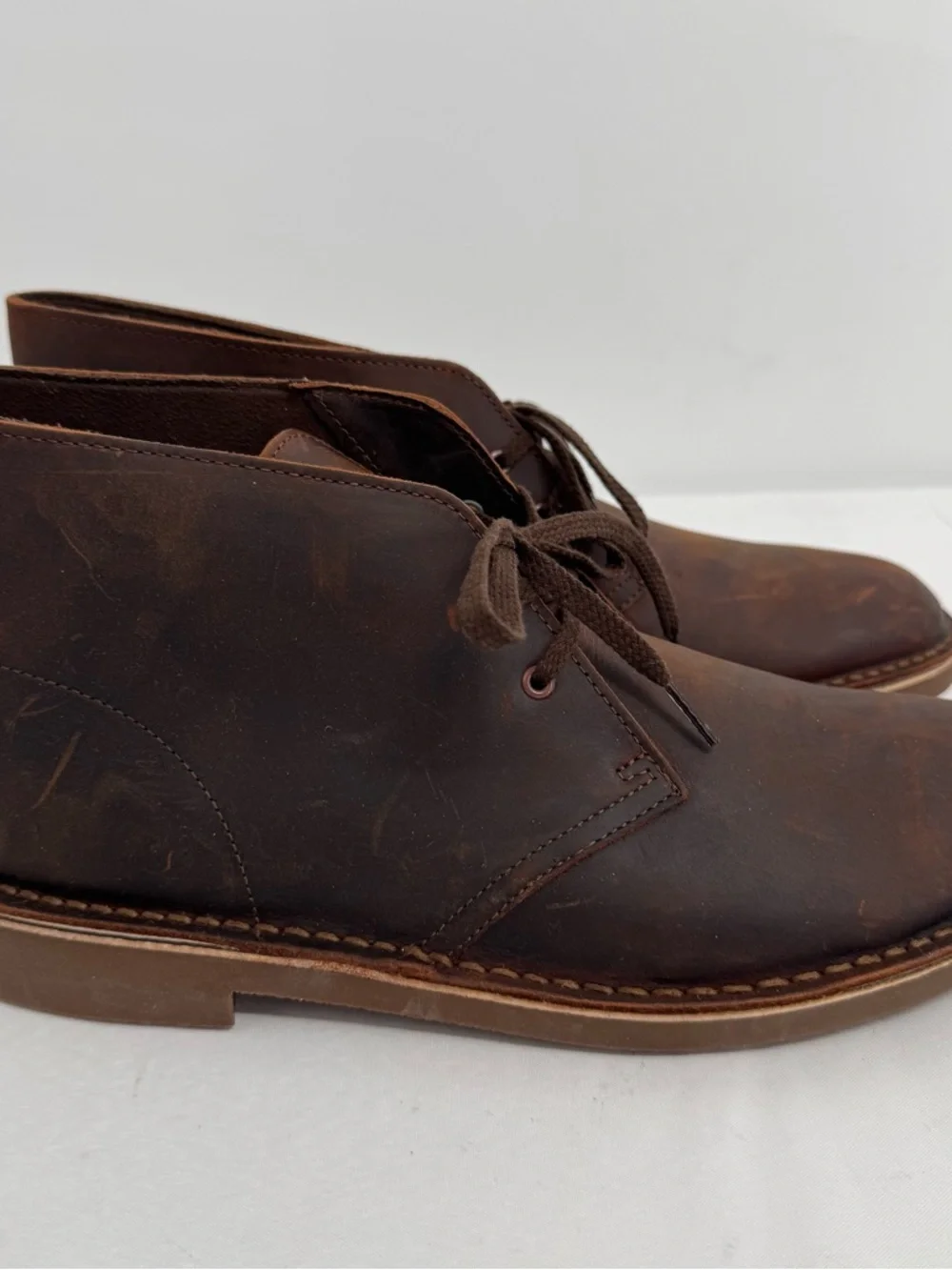 NWOB Clarks Men's US 10.5 M Bushacre 2 Chukka Boot, Dark Brown Leather New